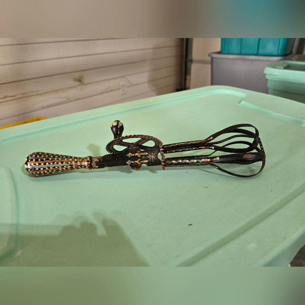 Egg beater, painted BoHo style, decoration only